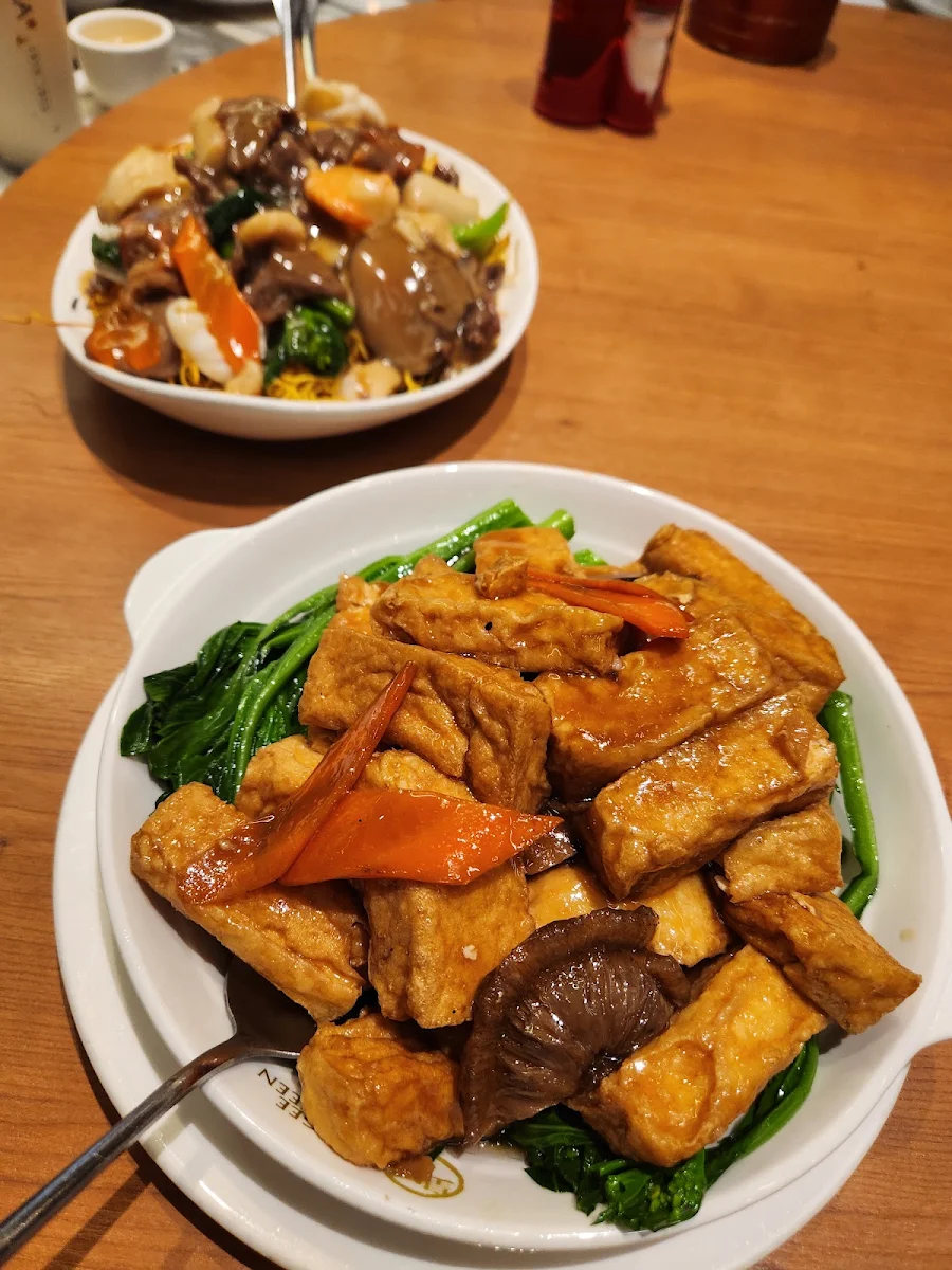 fried bean curd with vegetable 红烧豆腐